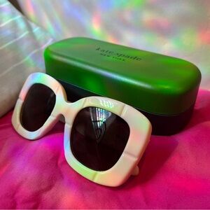 Kate Spade Ivory Josey Sunglasses with Black Lenses